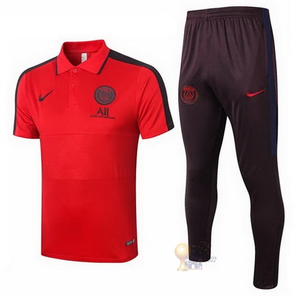 Calcio Maglie Set Completo Polo Paris Saint Germain 2020 2021 Rosso Nero